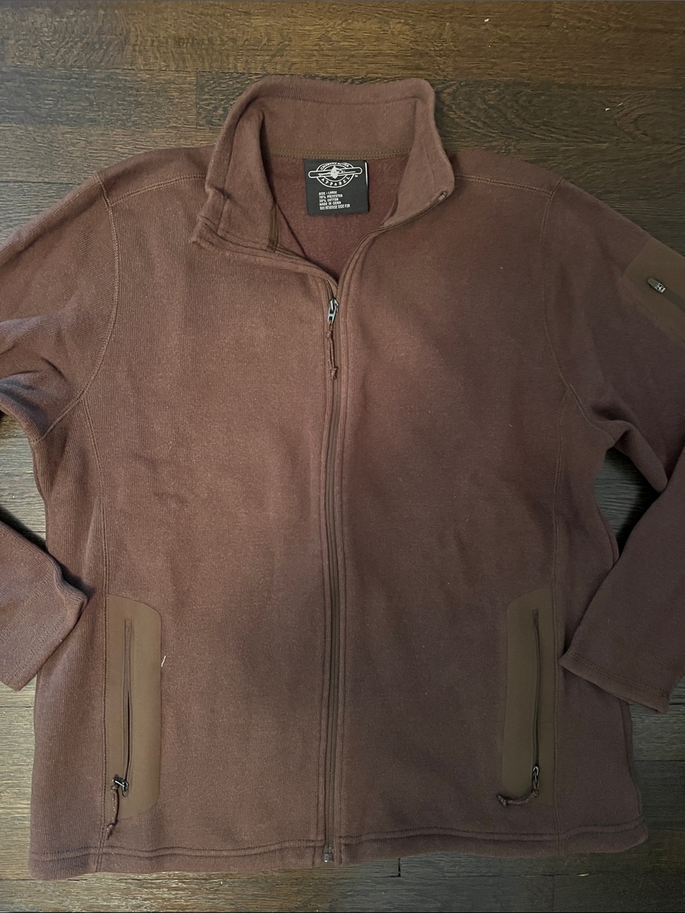 Men's Brown Full-Zip Fleece Jacket